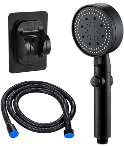 Soffione doccia e tubo flessibile da 2 m a 130 mm, grande flusso potente e testa ad alta pressione, 5 modalità, con aumento della pressione, soffione doccia elettrico a bassa pressione dell'acqua,