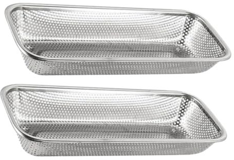 Uonlytech 2stücke Spülmaschinenfestes Besteckkorb Teilig Aus Edelstahl Utensilienhalter Für Geschirr Essstäbchen Löffel Und Gabeln Robuste Besteckablage Für Küche Und Bad Praktische