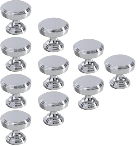 Pomello for mobili moderno, 10 pezzi Maniglie for mobili 160 mm Centro foro Maniglie for cassetti in ottone argentato lucido moderno Ferramenta solida con viti for cassettiera Armadio Cucina Bar Manig