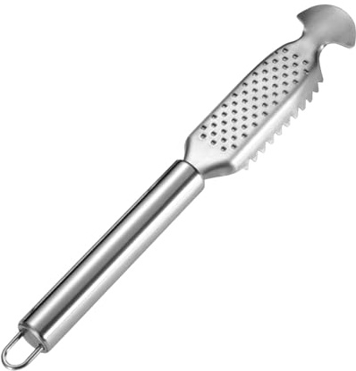 Fischschupper-Werkzeug, Fischschupper,Fischschuppenwerkzeug aus Edelstahl mit Ingwerreibe-Design - Küchenwerkzeug zum schnellen und einfachen Entschuppen von Fisch, spülmaschinenfest