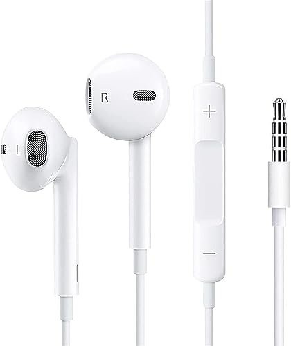 In-Ear Headphones Wired Earbuds, 3.5mm Jack Noise Isolating Headset With Microphone Earphones Compatible with iPhone iPadPro Samsung HuaWei Android MP3 Players Smartphones and Laptops and More device