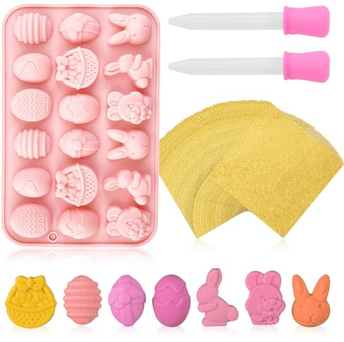 EIH1 2 Stück Ostern Silikon Schokoladenformen Silikonform Ostern Silikonform Osterei Hase Kaninchenkopf Korbformen für Ostern Kreative DIY - Wiederverwendbare