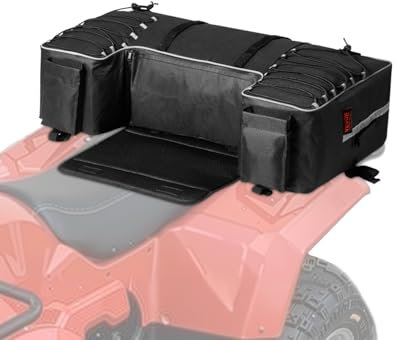 VEVOR ATV bakre förvaringsväska, 60 l ATV bakre lastredskapsväska med ryggstöd och vattentätt skydd, passar de flesta fyrhjulingar med bakre ställ, kompatibel med fyrhjulingar, UTV, Can-Am fordon
