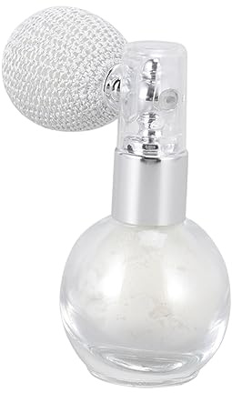 SAFIGLE Highlighter Puder Sprühgerät Perlmuttweiß Feines Loses Glitzerspray für Gesicht Körper Haare Ölfrei Mineralisch Leichtes Make Up Glitzerspray für Frauen Mädchen