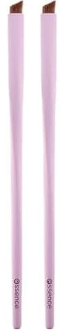 essence Pennello per eyeliner, setole morbide e angolate per trucco occhi in gel, crema e cipria di precisione, bellezza vegana e cruelty free (Confezione da 2)