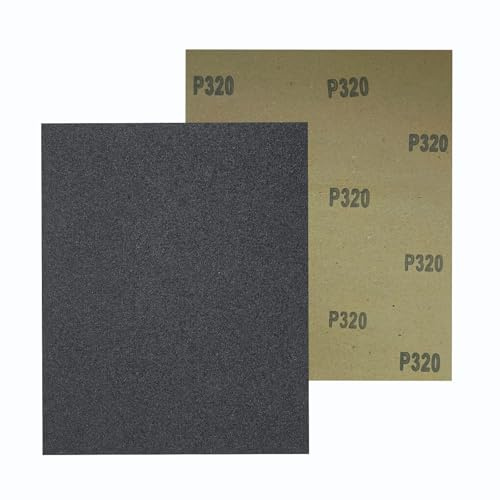 HOTCKB 30 Stück Schleifpapier 23 x 28 cm Sandpapier Körnung 320 Trocken/Nassschleifpapier für Auto, Holzmöbel, Metall, Stein, Lack, Glas