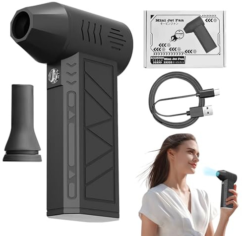 Souffleur d'Air, Ventilateur de Poche Extérieur Air Comprimé Anti-Poussière, Sécheur à Vitesses Multiples Accessoire de Nettoyage Main pour Animaux Intérieur Extérieur