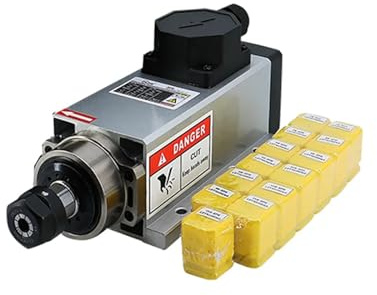 YVAAASIYC 2.2KW 110/V 220/V 380V 24000rpm 400H/z Square Air Cooled Spindle Motor With ER20 Collect For CNC Wood Working Milling Machine(Terminal Box Type,380V)