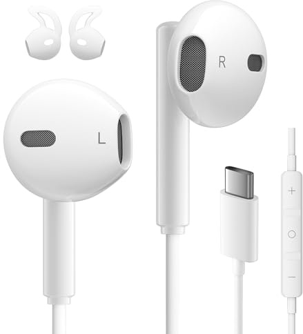Ecouteur USB C pour iPhone 15 16 17 Pro Max Plus Samsung Galaxy S26 S25 S24 S23 Ultra Stéréo Écouteurs USBC Intra Ecouteurs Filaire USB C et Micro pour Samsung A56 A55 A26 A17 A16 5G Xiaomi 14 Pixel 8