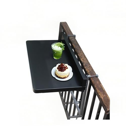 Balkontisch zum Aufhängen am Geländer, verstellbarer Klapptisch zur Wandmontage, Balkon-Stehtisch für Geländer, Beistelltisch zur Wandmontage, platzsparender Esstisch, Balkon-Hängetisch (120