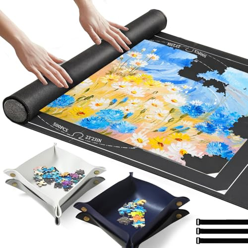 Puzzlematte, Puzzelmatten für Puzzle bis 1500 1000, leicht zu lagern und zu transportieren,Puzzlerolle Aufbewahrung mit Praktisches Puzzle-Zubehör (3mm)
