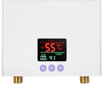 3000W / 5500W Instant Electric Water Heater Mini Intelligent Frequency Conversion Constant Temperature Easy to Use(Bianco,220 3000w)