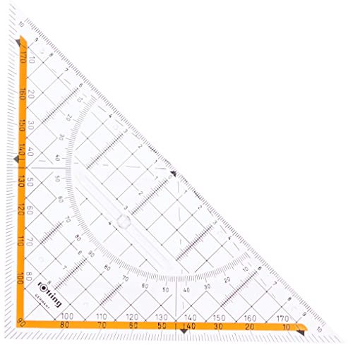 Großes Rotring Centro Geometriedreieck mit Griff, 23 cm