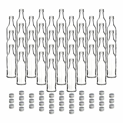 gouveo Lina Lot de 40 bouteilles en verre avec bouchon à vis Argenté 50 ml