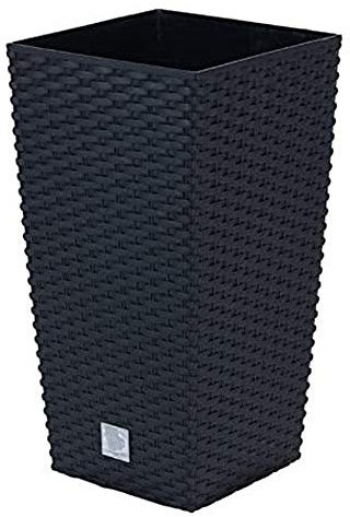 Prosper Plast DRTS225-S433 - Cuadrado maceta Rato, Gris antracita, 22.5 x 22.5 x 42.1 cm