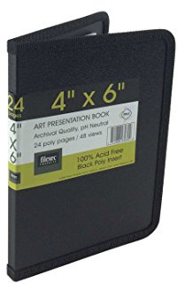 Filexec Products Art Presentation Book, 4x6, 24Page/48 Views, Pack of 2 (50488-93030), Black