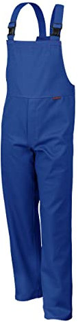 Qualitex Schweißerschutzhose Arbeits-Latzhose 370 EN470-1/531 flammhemmend - Kornblau - Größe: 110