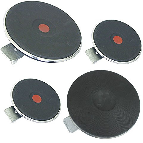 SPARES2GO Solid Hotplate Heating Element Kit for Electric Hobs/Cookers (2 Large+ 2 Medium, 8mm Rim)