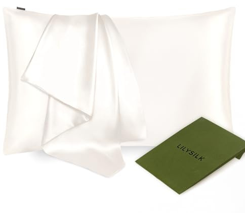 LILYSILK 25 Momme Seide Kopfkissenbezug Kissenbezug Kissenhülle Seidenkissenbezug mit Hotelverschluss 1 Stück aus 100% hochwertigster Maulbeerseide(Elfenbein, 40x80cm) Verpackung MEHRWEG