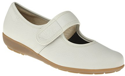 Natural Feet bekväma ballerinaskor för kvinnor av hjortläder med kardborreband, susan, sportiga platta sommarskor, halvskor, bredd H, lämplig för hallux valgus, mjuka barfotaskor med utbytbar fotbädd, Beige, 41 EU Weit