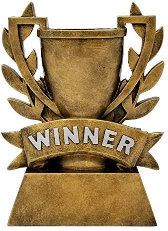Decade Awards Winner Cup Trophy - 6 Inch Tall | Champion Golden Laurel Wreath Award | Celebrate Triumphs of Sports, Business and Academic Achievers - Engraved Plate on Request
