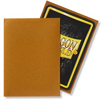Dragon Shield Matte, Gold 100 Kartenfolien Kartenhüllen Sleeves - für Sammelkarten wie Pokemon Magic - Standardgröße