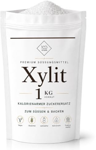 Premium Xylit Zucker 1 kg - 100% Birkenzucker - Zuckerersatz aus Birkenzucker, Zuckeralternative - Kalorienarm, leicht löslich - abgefüllt in Deutschland - 1kg
