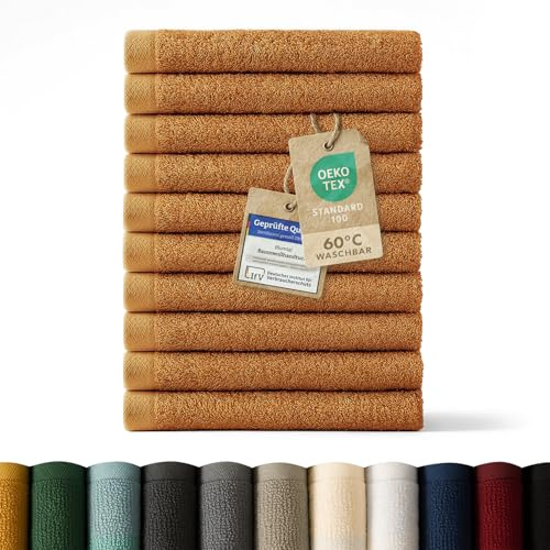Blumtal - Handduksset - 12-pack - Ansiktshandduk - Tvättlapp - Handduk - Mjuk och absorberande - 100% bomull - Oeko-TEX®-certifierad - Pumpa Orange