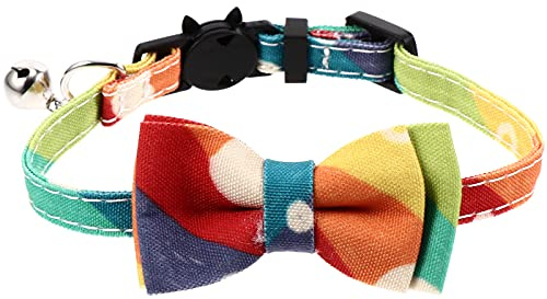 VILLCASE Bunter Katzenhalsband Mit Verstellbarem Design Und Glöckchen Für Haustiere Für Feste Und Besondere Anlässe Aus Strapazierfähigem Material Angenehm Zu Tragen Für Verschiedene