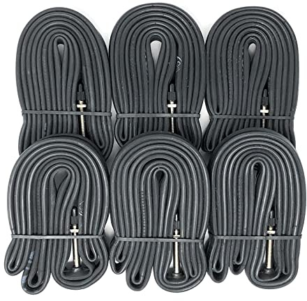VeloTubes 700C x 28/34 Road & Gravel Bike Inner Tubes 48mm Presta Valve Bicycle Tubes, Bicycle Inner Tube for Bike Tire (Pack of 6)