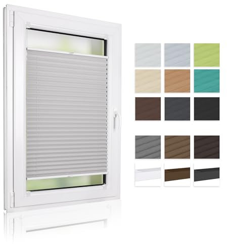 ALOHA Plissee nach maß, Plissee zum Kleben Sonnenschutz Plisseerollo Jalousie Lichtdurchlässig und Blickdicht für Fenster & Tür (Höhe 150-240cm)