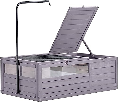 Casetta per tartarughe in legno, grande habitat per tartarughe, recinto per tartarughe al chiuso per piccoli animali, terrario per rettili e anfibi, gabbia per rettili all'aperto, protezione di