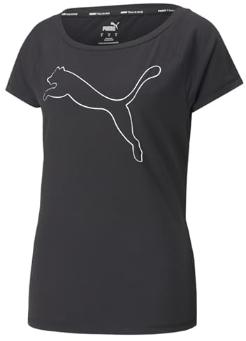 Puma Damen Train Favorite Pullover Cat Tee Tshirt, Schwarz, L EU