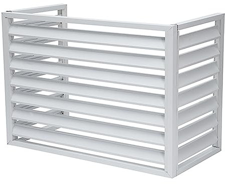 Cubierta de CA resistente de aluminio resistente, pantalla decorativa de valla de privacidad de aire acondicionado, estante de planta de balcón de jardín oculto de condensador ( Color : White , Size :
