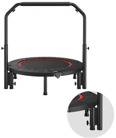 NAKEAH Mini Trampolin Jumper, Fitness Trampolin mit Klappfunktion Aerobic Trampolin Trainer mit verstellbaren Griffen