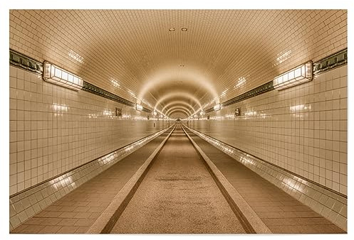 artboxONE Poster 75x50 cm Städte/Hamburg Alter Elbtunnel Hamburg - Bild Hamburg Architektur Elbe