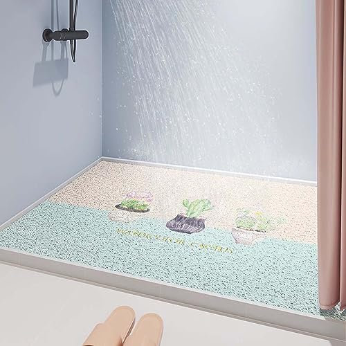Luffa-Duschmatte, Anti-Schimmel, rutschfeste Badezimmermatten für Innendusche, große, weiche Duschbodenmatte, schnell trocknend, PVC, maschinenwaschbar, Badematten