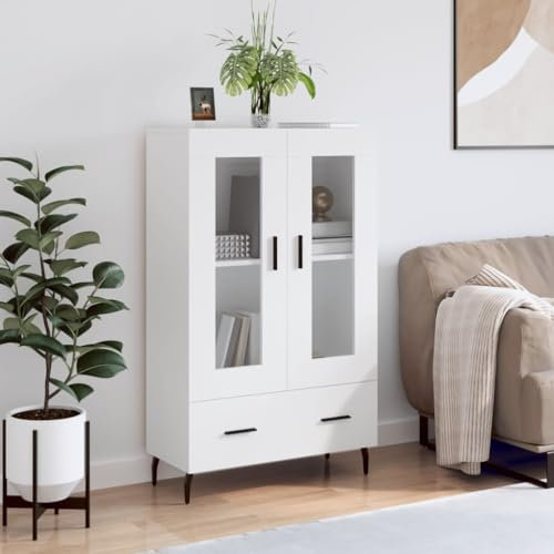 AUVYI Highboard Weiß 69,5x31x115 cm Holzwerkstoff Kleiderschränke Fernsehtisch Flurschrank Möbel Apothekerschrank Küche Waschmaschinenschrank Aufbewahrungsschrank Badschrank