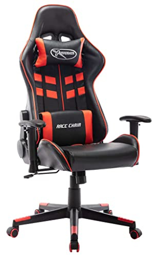 CKioict Ergonomischer Bürostuhl Stuhl esszimmer PolstersesselGaming-Stuhl Schwarz und Rot KunstlederGeeignet für Büro, Schlafzimmer, Arbeitszimmer