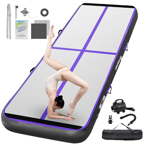 FBSPORT Airtrack Matte,10/20cm Hoch Verdicken 2/3/4/5/6 M Tumbling Matte,Gymnastikmatte mit Luftpumpe,Trainingsmatte mit Tragetasche,Turnmatte für Zuhause, Outdoor,Yoga, Übungsgymnastik usw