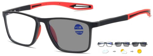 ABETOS Selbsttönende Lesebrille Sonnenbrille Photochrome Blaulichtfilter Lesehilfe Sehhilfe Herren Damen TR90 Rahmen Sportliche Sport Lesebrillen