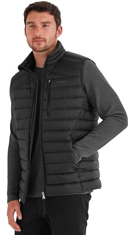 TOG24 North Mens Gilet RDS Duck Down Warm Insulation Packs Away Travel | Bodywarmer, Lightweight, Chest pocket, Pockets, Walking, Toggle Adjusters, Doubles up As Pillow