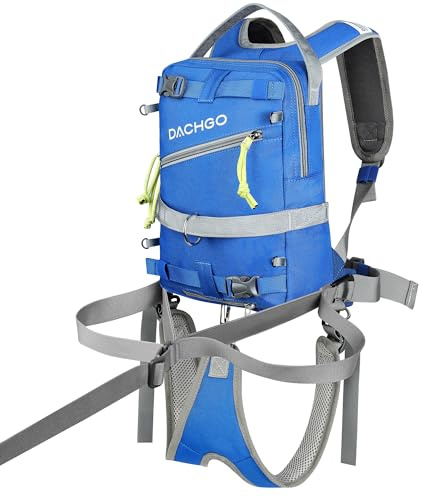 Dachgo Ski and Snowboard Harness for Kids: Teach Your Child the Fundamentals of Skiing or Snowboarding - Adjustable Leash and Removable Seat Harness - Ski Backpack Training Harness for Kids (Blue)