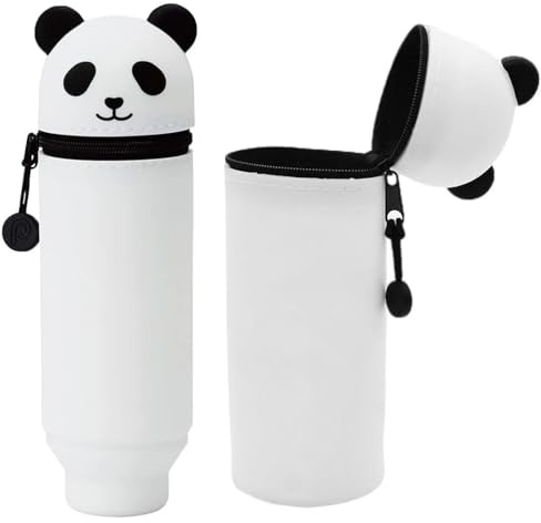 KKTONGXI Kawaii Federmäppchen, Mäppchen,Federmäppchen Reißverschluss,2-in-1 Weiche Silikontasche,Stifte Mäppchen, Cartoon, Stand Up,Large Capacity Pencil Case