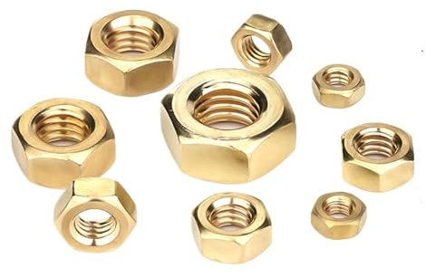 GWPOZGN Sechskantmuttern aus massivem Messing for Schrauben und Bolzen M2 M2,5 M3 M4 M5 M6 M8 M10 M12 M14 M16 M18 M20 M22 M24(M20)