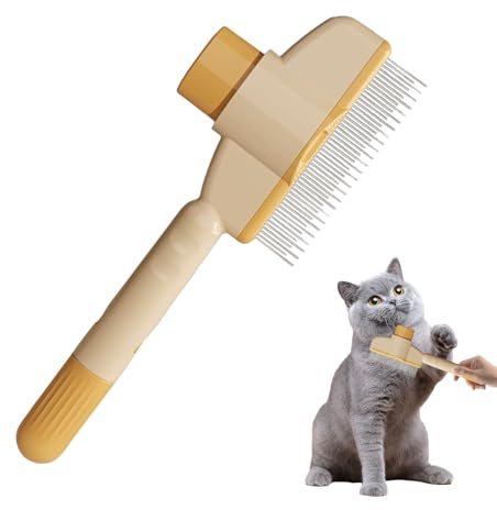 Hundkammar för skötselmattning, hundkam - Självrensande avskjutande borste | Pet Detangling Comb för att ta bort mattat hår, knutar och tanglar detangler verktygstillbehör för hund & katt grooming