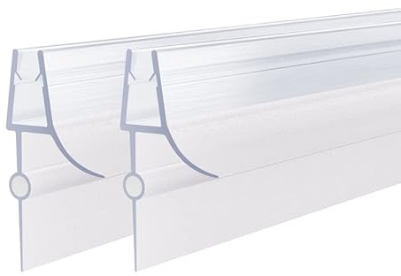 2x100cm Duschdichtung Transparent, Dichtung Transparent für 7-8mm Glastür Duschwand Badewanne Duschkabine Wasserabweiser Schwallschutz Duschdichtungen für Duschtüren