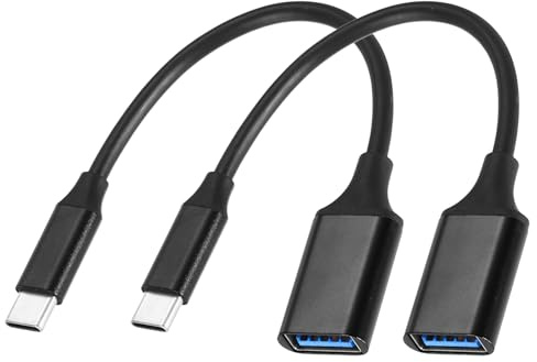 QUARKZMAN 2 Pcs Adaptador USB C A USB 3.0, Adaptador De Cable USB Hembra A USB C Macho Convertidor Tipo C para Teléfono Laptop Coche Negro