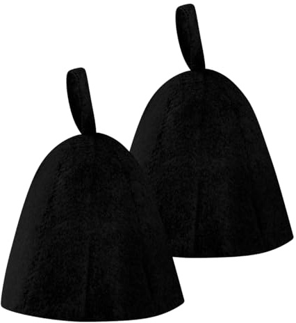 Lotsdonxia 2 Pcs Felted Sauna Hats for Women & Men – Natural Style Breathable Steam Bath Cap with Moisture-Wicking Design, Thermal Protection for Spa, Sauna & Hot Springs