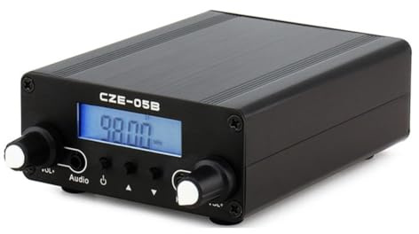 Uxsjakjsd CZE-05B Émetteur FM 0,5W de Radiodiffusion en Direct Européen Amplificateur Audio Stéréo PLL pour Église, Voiture, Communauté - Prise EU